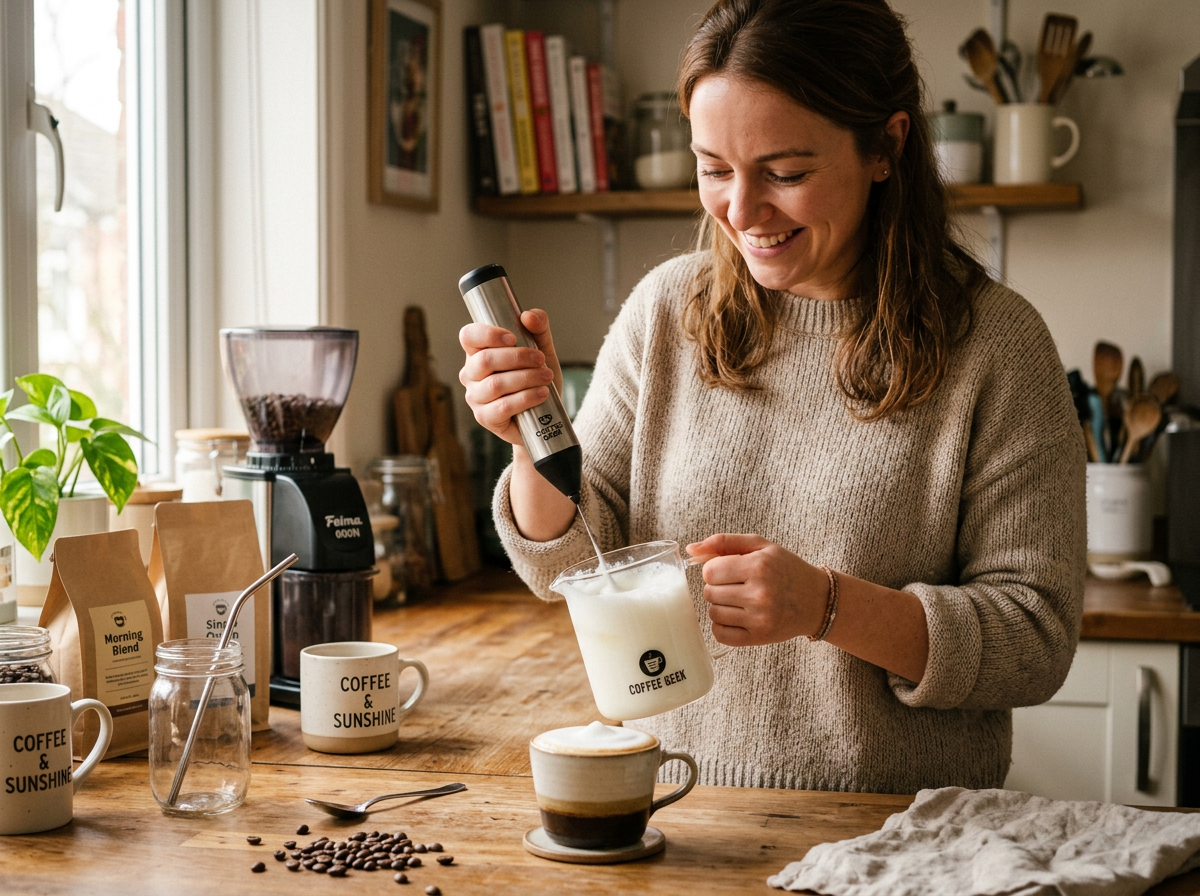 Electric Milk Frother & Egg Beater — Handheld Mini Blender
