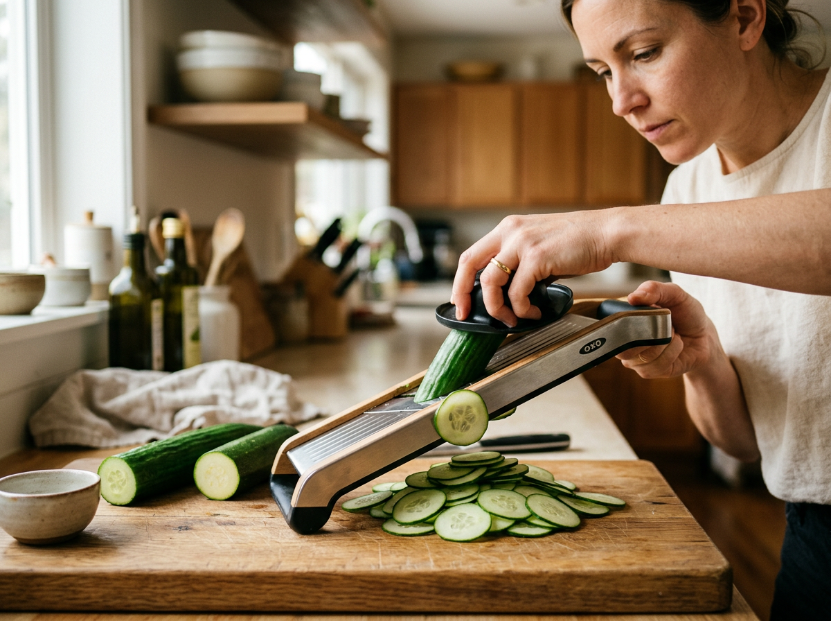 Adjustable Mandoline Slicer — Stainless Steel Vegetable Cutter