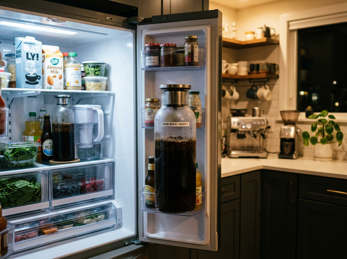 1L Cold Brew Coffee Maker — Fridge-Ready Pitcher with Handle