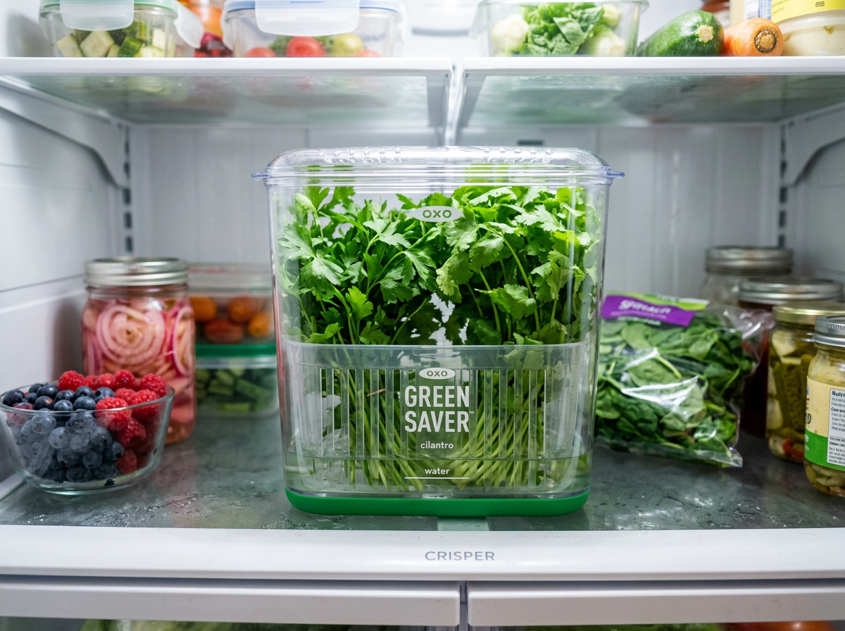 Refrigerator Herb Crisper Saver Container...