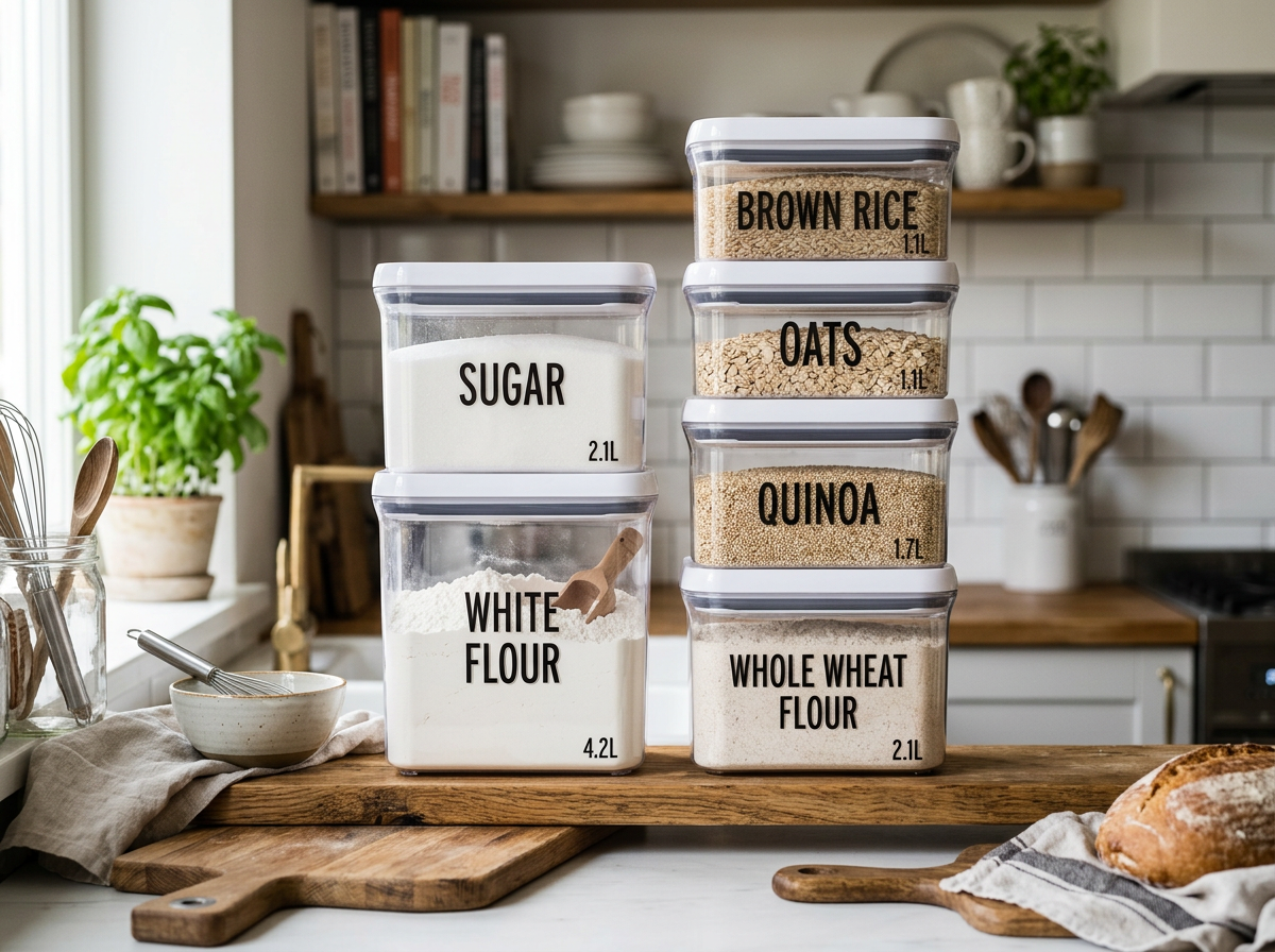 Airtight Pantry Storage Containers — Stackable Kitchen Organizer Set